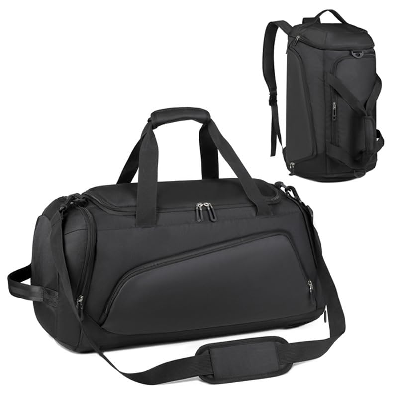 Flintronic Waterproof Gym Bag, Foldable Travel Duffel Bag for Men and Women, 40L Overnight Carry On Bags, Sports Ba-g with Shoes Compartment and Wet Pocket, for Workout Fitness and Travel