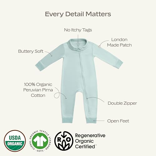 MON CHOU Organic Footless Baby Pajamas – 100% Pima Cotton, Ultra Soft, Lightweight & Breathable All-Season Sleepers2