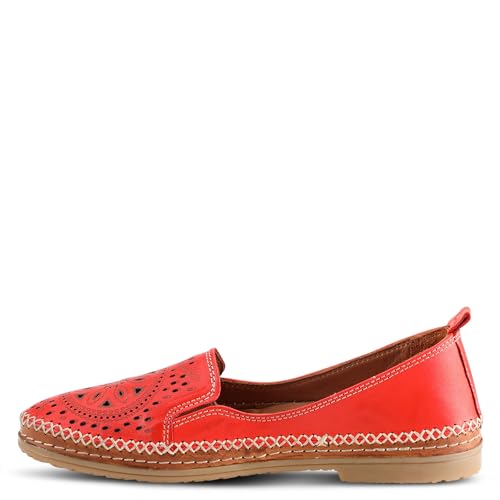 Image of Spring Step Women's Ingrid Loafers - Premium Leather Slip-On with Laser Cutout Design, Elastic Goring and Lightweight Flat Sole for Comfortable Stylish Wear