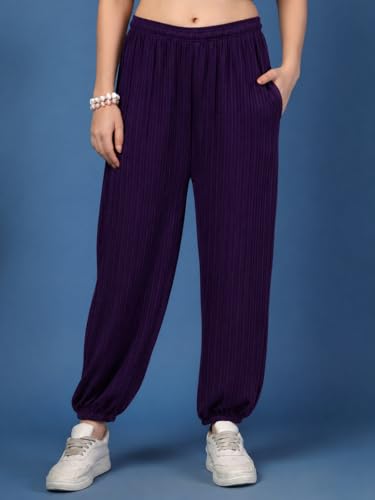 Image of UZARUS Women's Ultra-Soft Baggy Fit /Relaxed Fit Joggers with Side Pockets & Gripped Hem