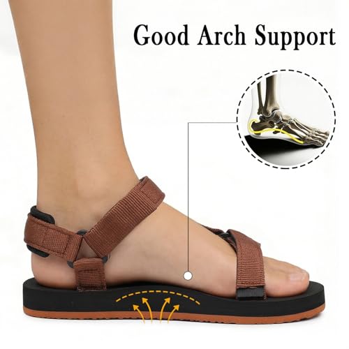Image of Sport Walking Water Sandals for Women with Arch Support & Adjustable Straps Platform Sandals Women Height Increase