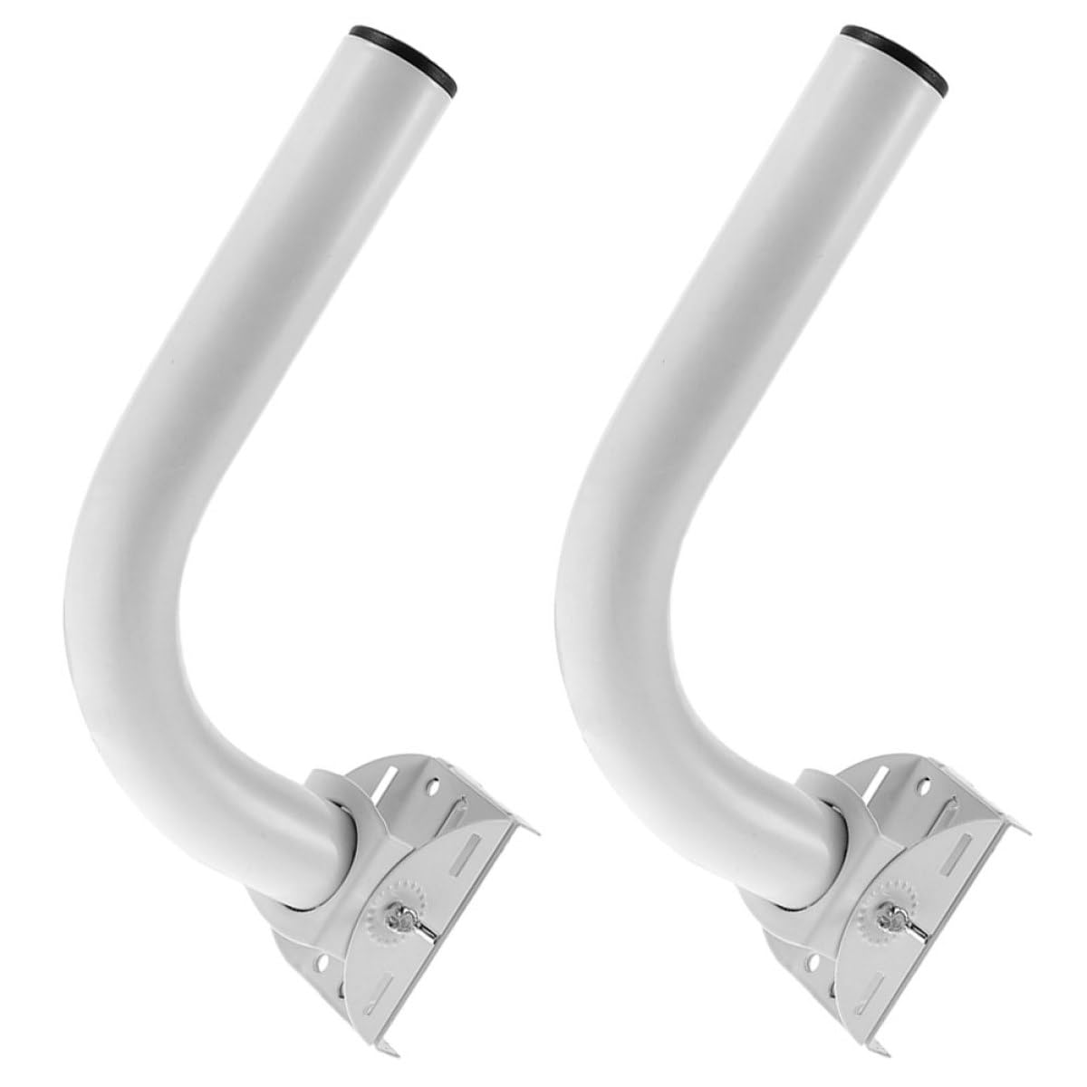 NUOBESTY Support D'antenne en Acier Inoxydable Blanc, Murale Fiable, Réglable pour Installation Extérieure, Mât de Fixation pour Point D'accès sans Fil, Pack de 2 Pièces