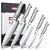 Huusk Chef Knife Set of 5, Japanese Stainless Steel Knife Set Dishwasher Safe, Ultra Sharp Kitchen Knives Sets with Ergonomic Anti-slip Handle, Professional Cooking Knives Sets, Christmas Gifts Ideas