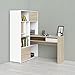 Dmora Scrivania angolare con libreria, Colore Bianco e Rovere, cm 100 x 153 x 135