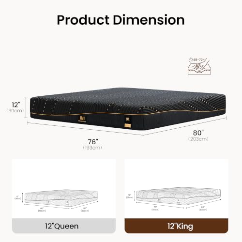 Image of ModernMate King Mattress 12 Inch, Premium Cooling Copper Gel Memory Foam, Advanced Pressure Relief & Zero Motion Transfer, CertiPUR-US Certified, Fiberglass-Free, Bed-in-a-Box