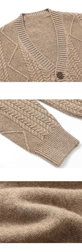 Men V-Neck Solid Wool Sweater Buttons Cardigan Knit Sweater Long Sleeve Warm Casual Jumpers4