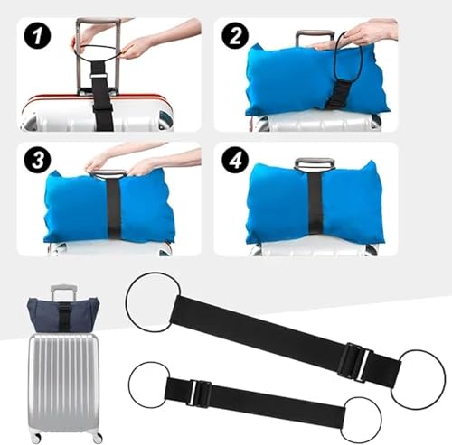 Image of Luggage Straps for Suitcases-Elastic Fastening Belt for Luggage-Suitcase Belts Luggage Strap-Add a Bag Luggage Strap-Suitcase Adjustable Belt, 5.5x11CM