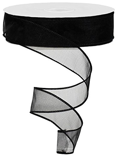 Amazon.com: Sheer Organza Ribbon Wired 150ft Spool (Black)
