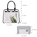 Handbags Sets For Women Shoulder Bags Top Handle Work Satchel Tote Purses Set With Matching Wallet 2pcs WhiteGrey