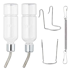 AHANDMAKER Kleine huisdier waterfles, huisdieren waterfles houder, kleine huisdier waterfles mondstuk geen druppel…