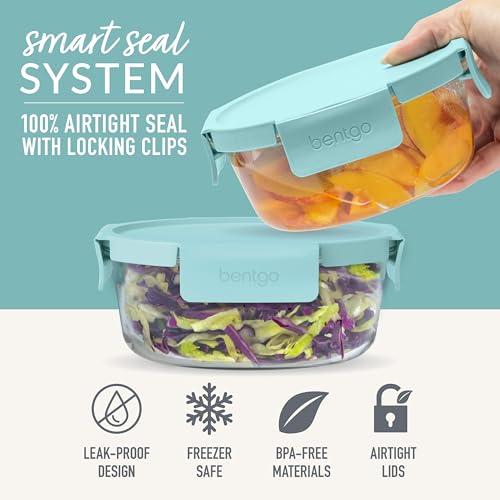 Image of Bentgo Glass Leak-Proof Food Storage Set, 6 Piece, Airtight Lids, BPA-Free