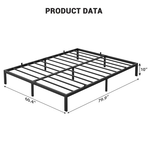 Image of GarveeLife 8 in Queen Heavy Duty Metal Bed Frame with Under-Bed Storage, Noise-Free Mattress Foundation, No Box Spring Needed, Easy Assembly, Strong Weight Capacity