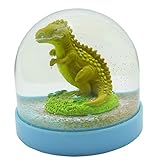 Lightahead Mini Dinosaur Snow Globe Inside Blue Base,Table Top Decorations Christmas,Birthday Gifts