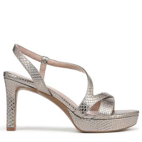 Naturalizer Womens Abby Heeled Sandal Pewter Snake Faux Leather 6 W by Naturalizer - Used condition - Image 6