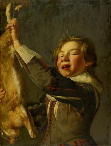 Art Tableau Garçon avec un lièvre mort de Frans Hals, impression d'art sur toile premium