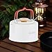 Menolana Camp Kettle Tea Kettle 1.1 L with Ergonomic Handle Lightweight Teapot Tea Pot for Fishing Outdoor Backpacking Campfire Travel, White