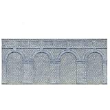 Mittelhohe Stützwand mit Bögen, blaue Ziegel, 2 Stück