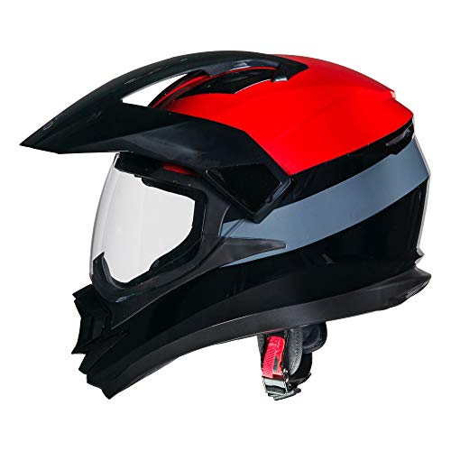 Image of Royal Enfield ISI Certified Explorer Full Face Helmet with clear Visor(Gloss Red-Size: XL)