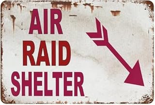 Vintage Metal Tin Decor Sign Air Raid Shelter Man Cave Rustic Art for Home Bedroom Office Cafe Indoor Outdoor 8x12 Inch