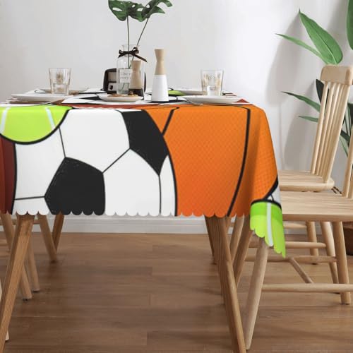 Nappe de table rectangulaire décorative imprimé ballon pour fêtes et salle à manger - 4