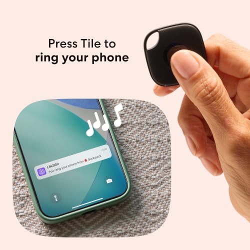 Image of Life360 Tile - Bluetooth Tracker, Keys Finder and Item Locator for Keys, Bags and More. Phone Finder. Both iOS and Android Compatible. 2-Pack (Black)