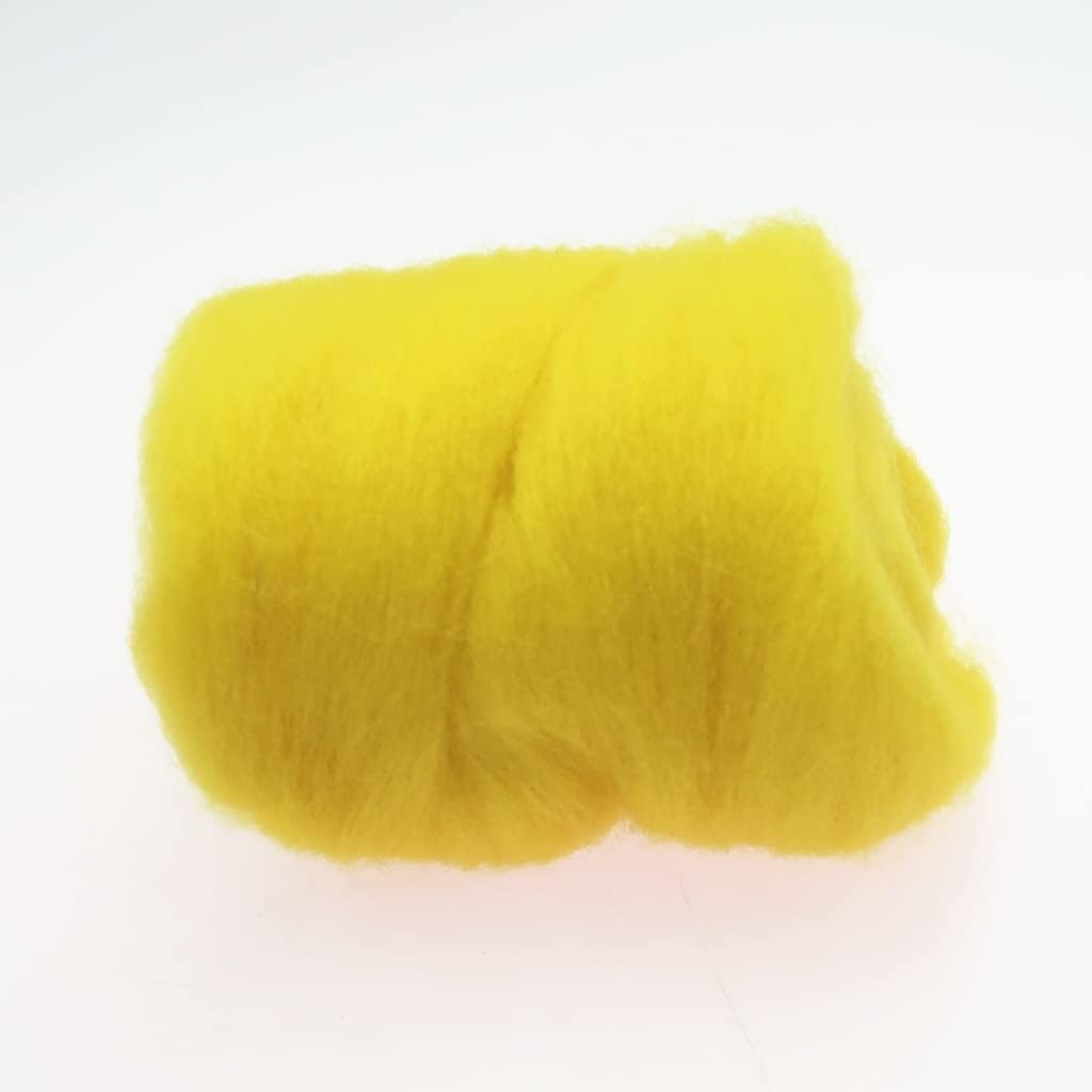 Felting Wool RovingYellow Color Series Wool Fibre for Needle Felting Wet Felting Wool Felting Handmade Spinning DIY Craft Materials (Colour: 27 Size: 200g) (95 100g)