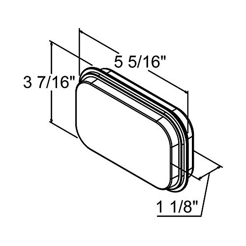 Luz trasera LED rectangular roja Fortpro 5 5/16" x 3 7/16" miniatura 6