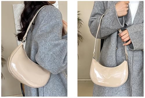 Image of Patent Leather Evening Purse Shiny Clutch MINI Hobos Armpit Shoulder Bag