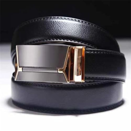 Men's Jeans Automatic Buckle Belts Leather Belt Waistband Strap Plus Large Size Silver Brown 115cm3