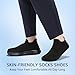 STQ Wide Toe Box Walking Shoes Women Sock Orthopedic Slip On Shoe Non-Slip Comfort Mesh Fashion Diabetic Sneakers for Plantar Fasciitis Relief, Bunions, All Black, Size 8