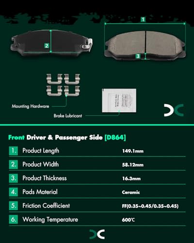 Image of SCITOO D864 D813 8PCS Front and Rear Ceramic Brake Pad Sets | Fit For Hyundai For Santa Fe 2001-2006,For XG300 2001,For XG350 2002-2003
