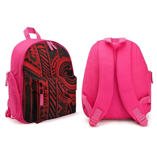 Black And Red Backpack for Men Women, Durable Small Bookbag Lightweight Daypack for Travel, Hiking, Pink-style4