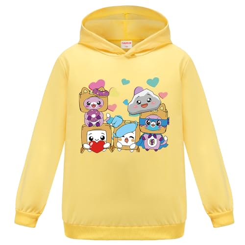OAIXIUR Kids Foxy and Boxy Cartoon Hoodie Ages 3-13 Boys Girls Warm Soft Sweatshirts (Yellow0,3-4 Years,3 Years,4 Years)