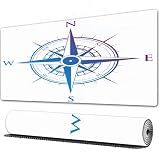 EOMKSE Alfombrilla de ratón extendida con Base de Goma Natural Antideslizante para Jugadores/Escritorio/Oficina/Icono de brújula Azul Vectorial./30x80 cm