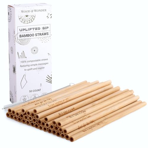 Uplifted Sip Reusable Bamboo Straws (50-Pack)