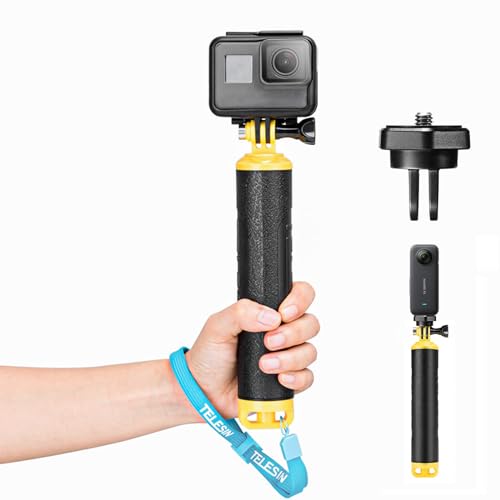 TELESIN° Bastão flutuante de selfie para GoPro Hero 13 12 11 10 9 8 7+ Series, DJI, Insta360 para a maioria das câmeras de ação, bastão de selfie subaquático adequado para surf, mergulho com snorkel,