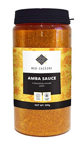 Med Cuisine Salsa Amba - Condimento de Escabeche de Mango Picante - Med Cuisine Amba Salsa De Mango Y Curry - Condimento Israelí - Vegano Y Sin OGM (1 Pack)