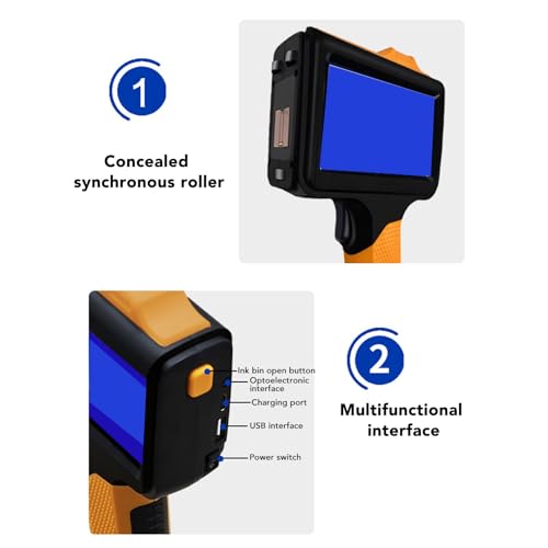 Impressora Jato de Tinta Portátil, Tela Sensível Ao Toque HD de 4,3 Polegadas, Impressora Portátil Portátil Com Cartucho de Tinta de Secagem Rápida, Suporta 100 Idiomas (Plugue - Imagem 6