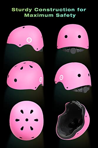 Xjd Kids Bike Helmet,Multi-Sport Protective Gear Set For 3-5-8-14 Years Boys Girls With Knee And Elbow Pads Wrist Guards Fit Roller Skates,Cycling,Skateboarding,Skating Scooter (Multi-Colors) #TOP1