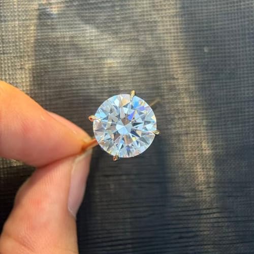 Gem's Beauty 6 carat Moissanite Ring for Women - Round Moissanite Engagement Ring 925 Sterling Silver Promise Rings D Color VVS1 Clarity Moissanite Wedding Rings for Women Size 7 by Gem's Beauty - Used condition - Image 7