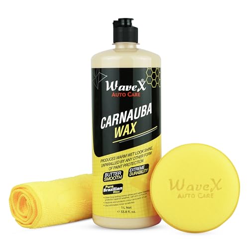 Wavex Carnauba Wax Car Polish (1 L) | Car Wax that Provides Deep Wet Shine | Car Wax Polish for Car Paint, Headlights & Chrome Components
