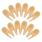 STOBAZA 12 Stück Teiliges Holz Golf divots reparaturset mit Pitchgabel und Ballmarker Langlebiges Werkzeug für Präzise Greenpflege und Rasenreparatur Tragbar für Golfplatz und