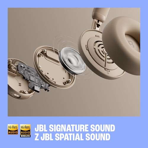 JBL Live 680NC Bezprzewodowe Słuchawki Nauszne On‑Ear z Adaptacyjną Redukcją Szumów, Dźwiękiem Przestrzennym i JBL Pure Bass, Zielone