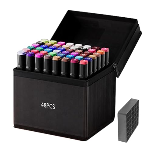 Rurunklee ぬりえマーカー | 描画マーカーセット 耐水性 油性ダブルチップ 子供用描画ペン ファインペインティング 大人 クラフト 日常 落書き 旅行 キッズ 学校