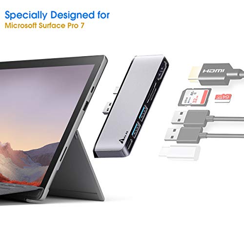 Surface Pro 7 Hub Docking Station, 1ASALL USB C Hub Adapter for Surface