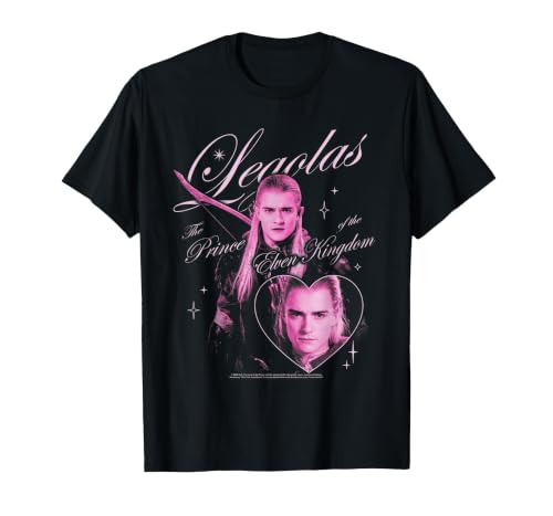 LOTR Legolas Prince of the Elven Kingdom Heart Fantasy Movie T-Shirt, Men, Black, 3X-Large