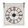 Barn door clockcharming wash white wood color wall clockrustic large farmhouse clock perfect for home decoration wall decoration and farmhouse decor wooden wall clock 236 16 24 in  urban country home decor