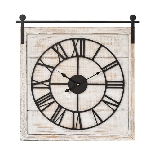 Vintage Barn Door 24-Inch Wall Clock