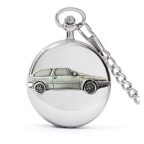 Montre gousset à quartz cadeau homme avec voiture ancienne 480