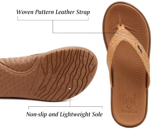 Image of KuaiLu Womens Flip Flops Arch Support Yoga Mat Cushioned Thong Sandals